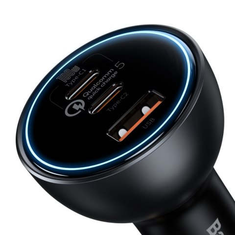 Szybka ładowarka samochodowa USB USB-C 160W PPS Quick Charge 5 PD szary Szybka ładowarka samochodowa USB USB-C 160W PPS Quick Charge 5 PD szary
