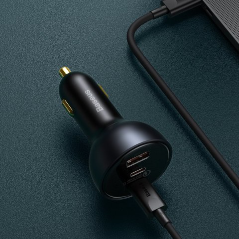 Szybka ładowarka samochodowa USB USB-C 160W PPS Quick Charge 5 PD szary Szybka ładowarka samochodowa USB USB-C 160W PPS Quick Charge 5 PD szary