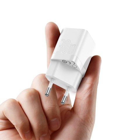 Szybka ładowarka sieciowa GaN3 do kabla USB-C 30W biały Szybka ładowarka sieciowa GaN3 do kabla USB-C 30W biały