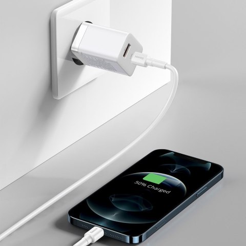 Szybka ładowarka sieciowa USB USB-C 30W PD QC Super Si Pro biały Szybka ładowarka sieciowa USB USB-C 30W PD QC Super Si Pro biały