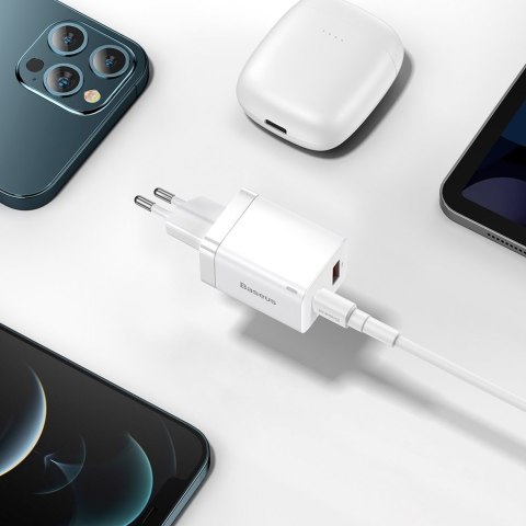 Szybka ładowarka sieciowa USB USB-C 30W PD QC Super Si Pro biały Szybka ładowarka sieciowa USB USB-C 30W PD QC Super Si Pro biały