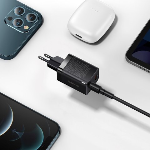 Szybka ładowarka sieciowa USB USB-C 30W PD QC Super Si Pro czarny Szybka ładowarka sieciowa USB USB-C 30W PD QC Super Si Pro czarny