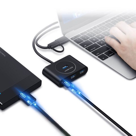 Wielofunkcyjny HUB rozdzielacz portów USB - 4x USB 3.0 1m biały Wielofunkcyjny HUB rozdzielacz portów USB - 4x USB 3.0 1m biały