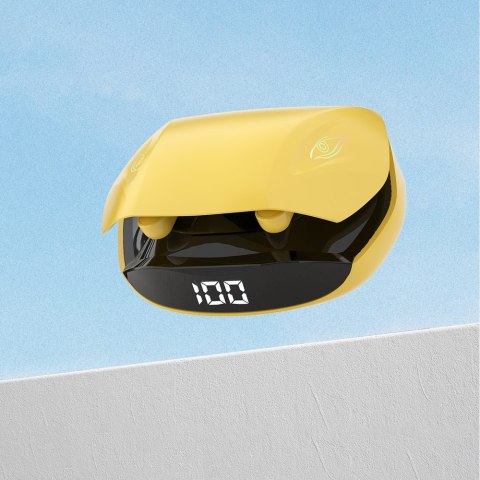 Dokanałowe słuchawki bezprzewodowe TWS Bluetooth 5.2 żółty Dokanałowe słuchawki bezprzewodowe TWS Bluetooth 5.2 żółty