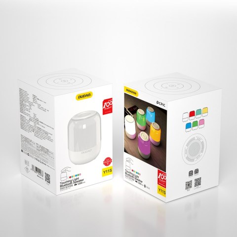 Głośnik bezprzewodowy Bluetooth 5.0 5W z podświetleniem RGB biały Głośnik bezprzewodowy Bluetooth 5.0 5W z podświetleniem RGB biały