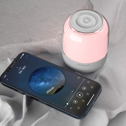 Głośnik bezprzewodowy Bluetooth 5.0 5W z podświetleniem RGB biały Głośnik bezprzewodowy Bluetooth 5.0 5W z podświetleniem RGB biały