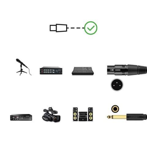 Kabel audio przewód do mikrofonu XLR (żeński) - 6.35mm jack (męski) 5m Kabel audio przewód do mikrofonu XLR (żeński) - 6.35mm jack (męski) 5m