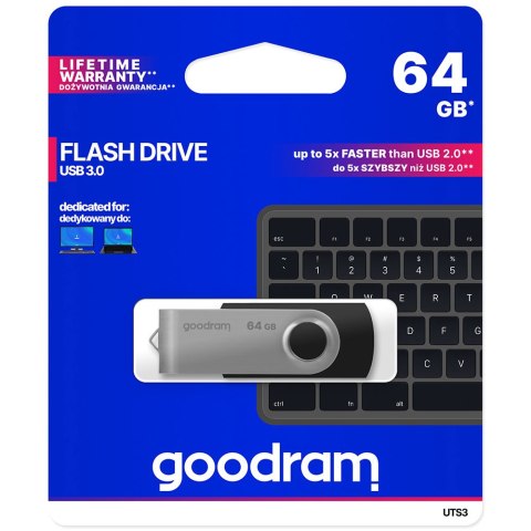 Pendrive 64GB USB 3.2 Gen 1 UTS3 czarny Pendrive 64GB USB 3.2 Gen 1 UTS3 czarny