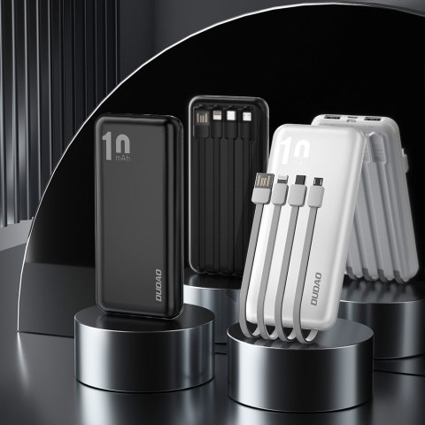 Powerbank K6Pro 10000mAh uniwersalny z kablem USB USB-C microUSB Lightning biały Powerbank K6Pro 10000mAh uniwersalny z kablem USB USB-C microUSB Lightning biały