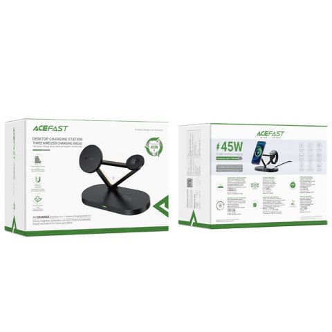 3w1 Ładowarka bezprzewodowa Qi 15W i stojak do iPhone Apple Watch i AirPods czarny 3w1 Ładowarka bezprzewodowa Qi 15W i stojak do iPhone Apple Watch i AirPods czarny