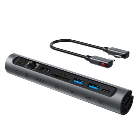 8w1 Podstawka do laptopa + HUB wielofunkcyjny USB-C TF SD HDMI 4K RJ45 100W szary 8w1 Podstawka do laptopa + HUB wielofunkcyjny USB-C TF SD HDMI 4K RJ45 100W szary