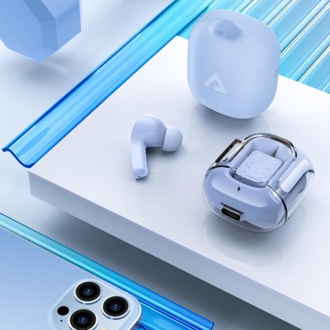 Dokanałowe słuchawki bezprzewodowe TWS Bluetooth jasnoniebieski Dokanałowe słuchawki bezprzewodowe TWS Bluetooth jasnoniebieski