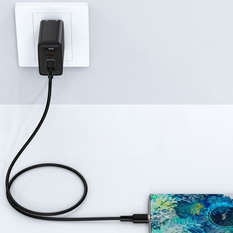 Kabel przewód USB-C 60W 20V 3A 1.2m czarny Kabel przewód USB-C 60W 20V 3A 1.2m czarny