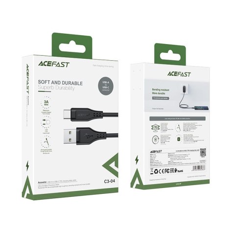 Kabel przewód do telefonu USB - USB-C 3A 1.2m czarny Kabel przewód do telefonu USB - USB-C 3A 1.2m czarny