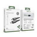 Kabel przewód w oplocie USB-C 60W 20V 3A 1.2m czarny