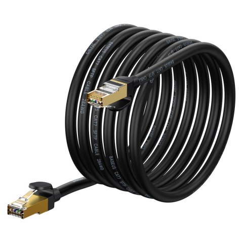 Szybki kabel sieciowy patchcord RJ45 10Gbps Cat 7 Speed Seven 5m czarny Szybki kabel sieciowy patchcord RJ45 10Gbps Cat 7 Speed Seven 5m czarny