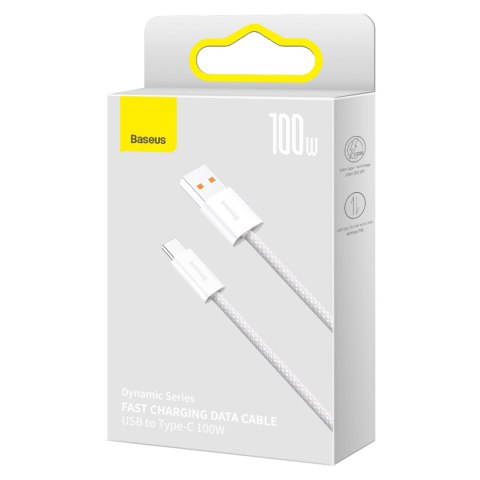 Kabel przewód Dynamic Series USB - USB-C 100W 2m biały Kabel przewód Dynamic Series USB - USB-C 100W 2m biały