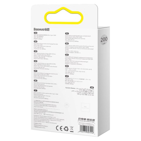 Kabel przewód Dynamic Series USB - USB-C 100W 2m biały Kabel przewód Dynamic Series USB - USB-C 100W 2m biały