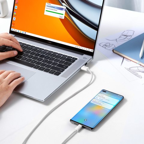 Kabel przewód Dynamic Series USB - USB-C 100W 2m biały Kabel przewód Dynamic Series USB - USB-C 100W 2m biały