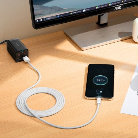 Kabel przewód Dynamic Series USB - USB-C 100W 2m biały Kabel przewód Dynamic Series USB - USB-C 100W 2m biały