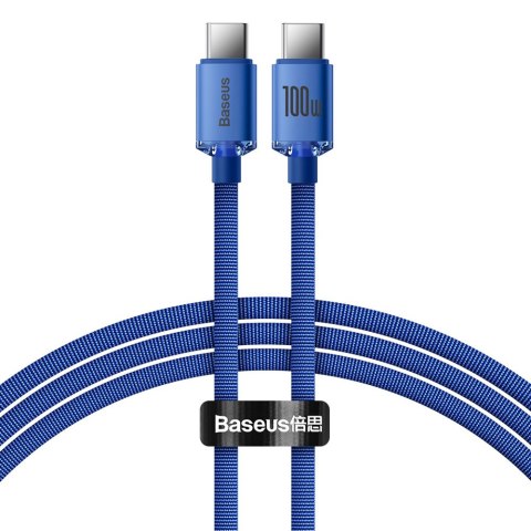 Kabel przewód do szybkiego ładowania i transferu danych USB-C USB-C 100W 1.2m niebieski Kabel przewód do szybkiego ładowania i transferu danych USB-C USB-C 100W 1.2m niebieski