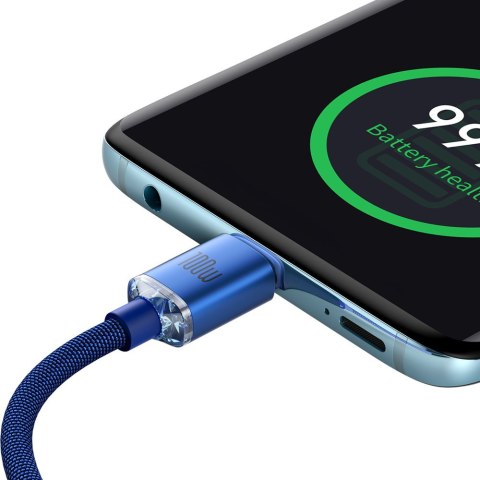 Kabel przewód do szybkiego ładowania i transferu danych USB-C USB-C 100W 1.2m niebieski Kabel przewód do szybkiego ładowania i transferu danych USB-C USB-C 100W 1.2m niebieski