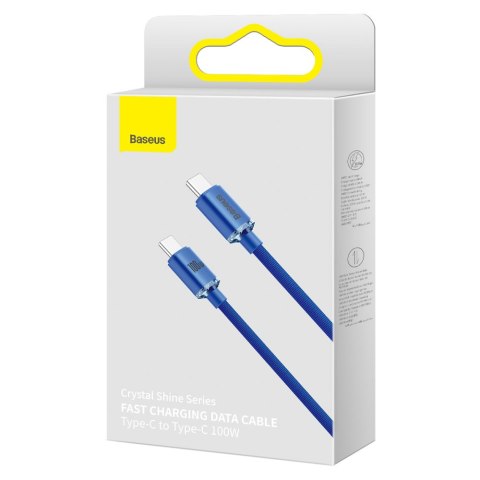 Kabel przewód do szybkiego ładowania i transferu danych USB-C USB-C 100W 1.2m niebieski Kabel przewód do szybkiego ładowania i transferu danych USB-C USB-C 100W 1.2m niebieski