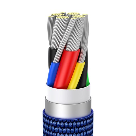 Kabel przewód do szybkiego ładowania i transferu danych USB-C USB-C 100W 1.2m niebieski Kabel przewód do szybkiego ładowania i transferu danych USB-C USB-C 100W 1.2m niebieski