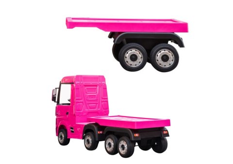 Naczepa Do Pojazdu Na Akumulator HL358 Mercedes Actros Różowa Naczepa Do Pojazdu Na Akumulator HL358 Mercedes Actros Różowa