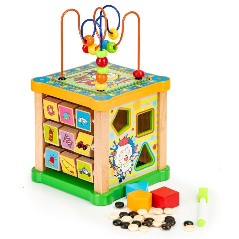 Drewniana kostka edukacyjna, tablica sorter mula ECOTOYS Drewniana kostka edukacyjna, tablica sorter mula ECOTOYS