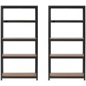 Regał magazynowy metalowy 5 półek 875 kg 90 x 40 x 180 cm szaroniebieski 2 szt.