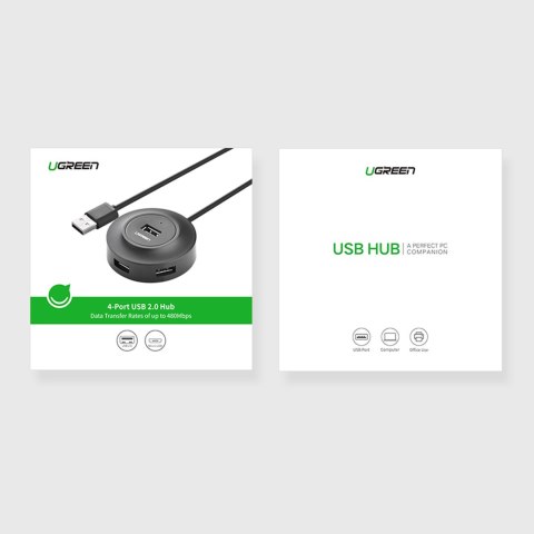 4w1 HUB rozdzielacz adapter USB 2.0 do 4x USB-A 480Mb/s 1m czarny 4w1 HUB rozdzielacz adapter USB 2.0 do 4x USB-A 480Mb/s 1m czarny