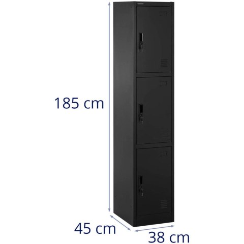 Szafa skrytkowa metalowa socjalna zamykana na klucz - 3 skrytki Szafa skrytkowa metalowa socjalna zamykana na klucz - 3 skrytki