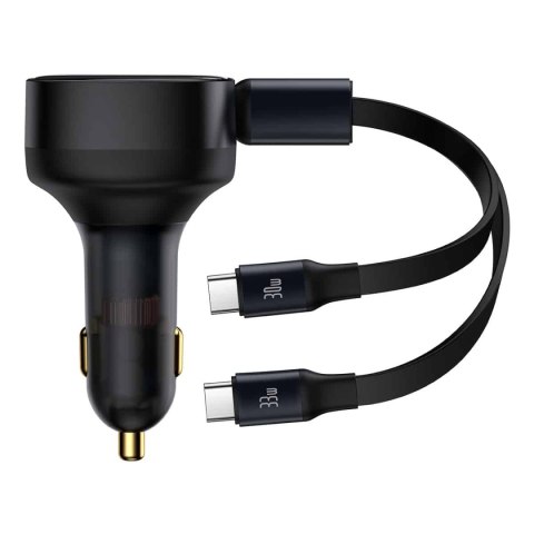 2w1 Ładowarka samochodowa 33W 2x USB-C Enjoyment czarna 2w1 Ładowarka samochodowa 33W 2x USB-C Enjoyment czarna