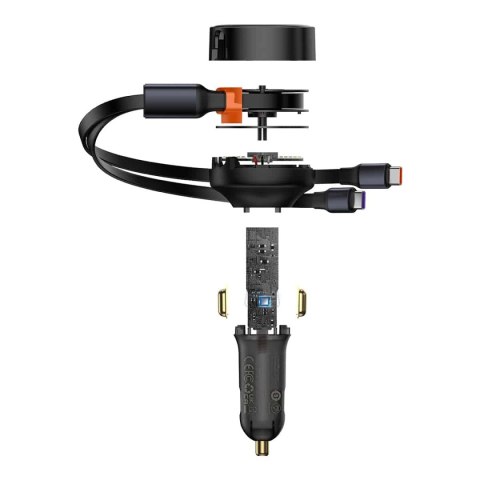 2w1 Ładowarka samochodowa 33W 2x USB-C Enjoyment czarna 2w1 Ładowarka samochodowa 33W 2x USB-C Enjoyment czarna