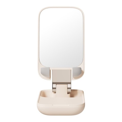 2w1 Regulowany stojak podstawka na telefon z lusterkiem Seashell Series beżowy 2w1 Regulowany stojak podstawka na telefon z lusterkiem Seashell Series beżowy