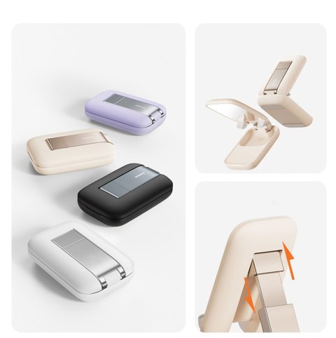 2w1 Regulowany stojak podstawka na telefon z lusterkiem Seashell Series beżowy 2w1 Regulowany stojak podstawka na telefon z lusterkiem Seashell Series beżowy