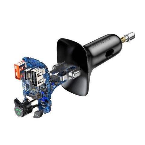 2w1 Transmiter Bluetooth + ładowarka do samochodu S-13 Overseas Edition czarny 2w1 Transmiter Bluetooth + ładowarka do samochodu S-13 Overseas Edition czarny