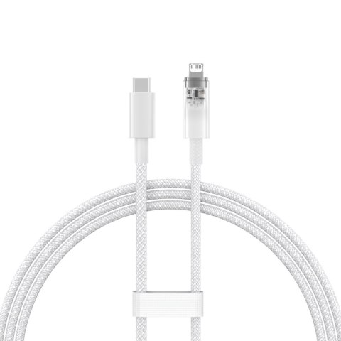Kabel przewód w oplocie do iPhone Explorer Series USB-C - Lightning 20W 1m biały Kabel przewód w oplocie do iPhone Explorer Series USB-C - Lightning 20W 1m biały