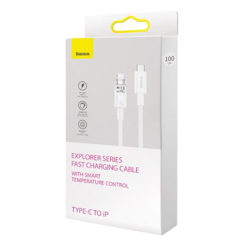 Kabel przewód w oplocie do iPhone Explorer Series USB-C - Lightning 20W 1m biały Kabel przewód w oplocie do iPhone Explorer Series USB-C - Lightning 20W 1m biały