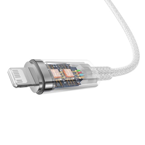 Kabel przewód w oplocie do iPhone Explorer Series USB-C - Lightning 20W 1m biały Kabel przewód w oplocie do iPhone Explorer Series USB-C - Lightning 20W 1m biały