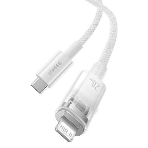 Kabel przewód w oplocie do iPhone Explorer Series USB-C - Lightning 20W 1m biały Kabel przewód w oplocie do iPhone Explorer Series USB-C - Lightning 20W 1m biały