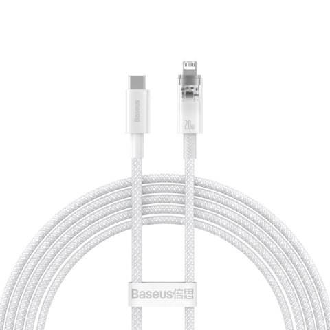 Kabel przewód w oplocie do iPhone Explorer Series USB-C - Lightning 20W 2m biały Kabel przewód w oplocie do iPhone Explorer Series USB-C - Lightning 20W 2m biały