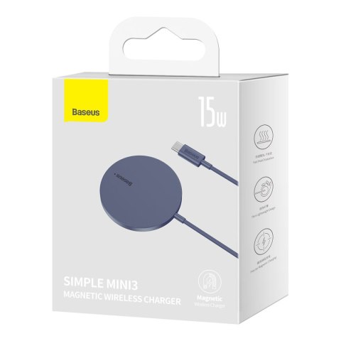 Ładowarka magnetyczna indukcyjna Simple Mini3 MagSafe Qi 15W fioletowa Ładowarka magnetyczna indukcyjna Simple Mini3 MagSafe Qi 15W fioletowa