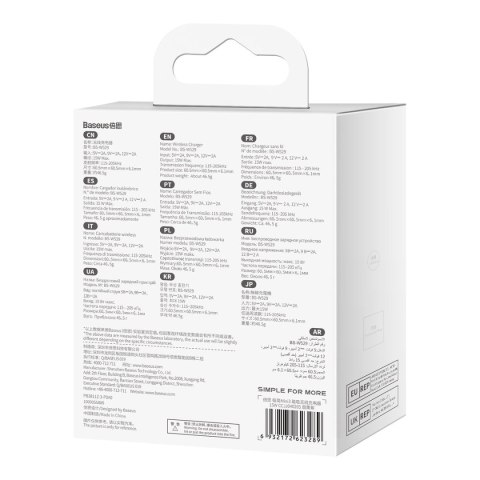 Ładowarka magnetyczna indukcyjna Simple Mini3 MagSafe Qi 15W fioletowa Ładowarka magnetyczna indukcyjna Simple Mini3 MagSafe Qi 15W fioletowa