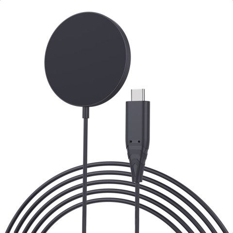 Ładowarka magnetyczna indukcyjna do iPhone 15W MagSafe czarna Ładowarka magnetyczna indukcyjna do iPhone 15W MagSafe czarna