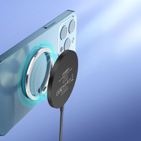 Ładowarka magnetyczna indukcyjna do iPhone 15W MagSafe czarna Ładowarka magnetyczna indukcyjna do iPhone 15W MagSafe czarna