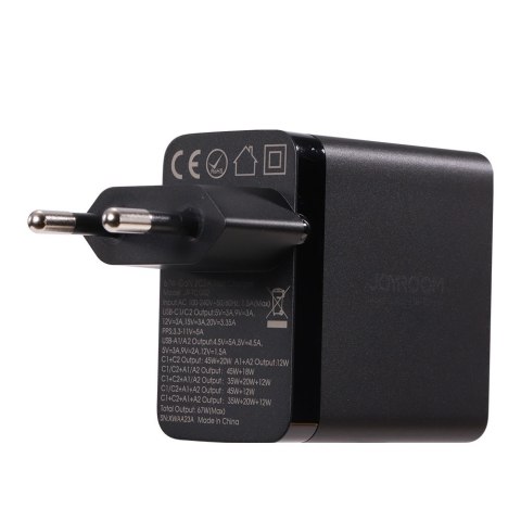 Ładowarka sieciowa GaN 67W 2x USB 2x USB-C + kabel USB-C 1.2m czarny Ładowarka sieciowa GaN 67W 2x USB 2x USB-C + kabel USB-C 1.2m czarny