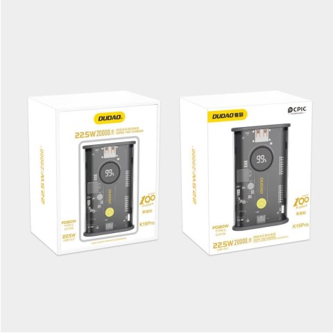 Powerbank K16Pro 20000mAh USB-A USB-C 22.5W PD czarny Powerbank K16Pro 20000mAh USB-A USB-C 22.5W PD czarny