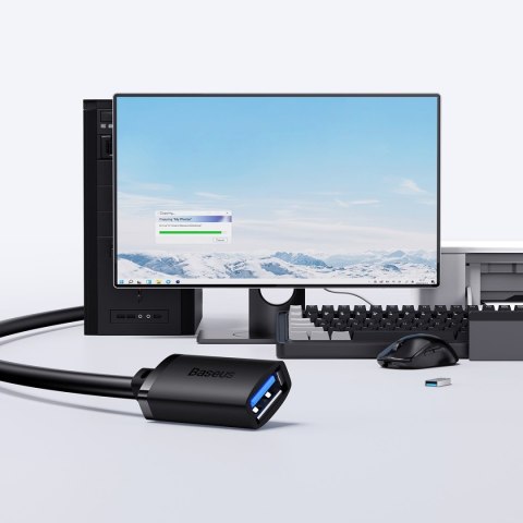 Przedłużacz kabla przewodu USB 3.0 2m czarny Przedłużacz kabla przewodu USB 3.0 2m czarny